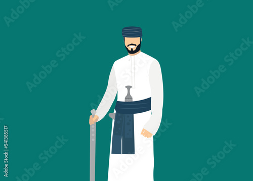 Omani character wearing a traditional wedding dress