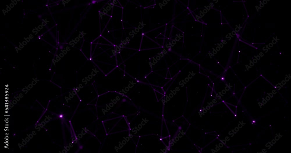 Computer-generated animation of purple abstract geometric shapes on a dark background