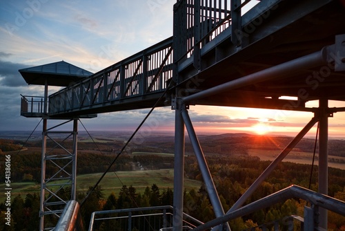 double lookout tower dvojrozhledna in Alberice in silesia czech republic photo