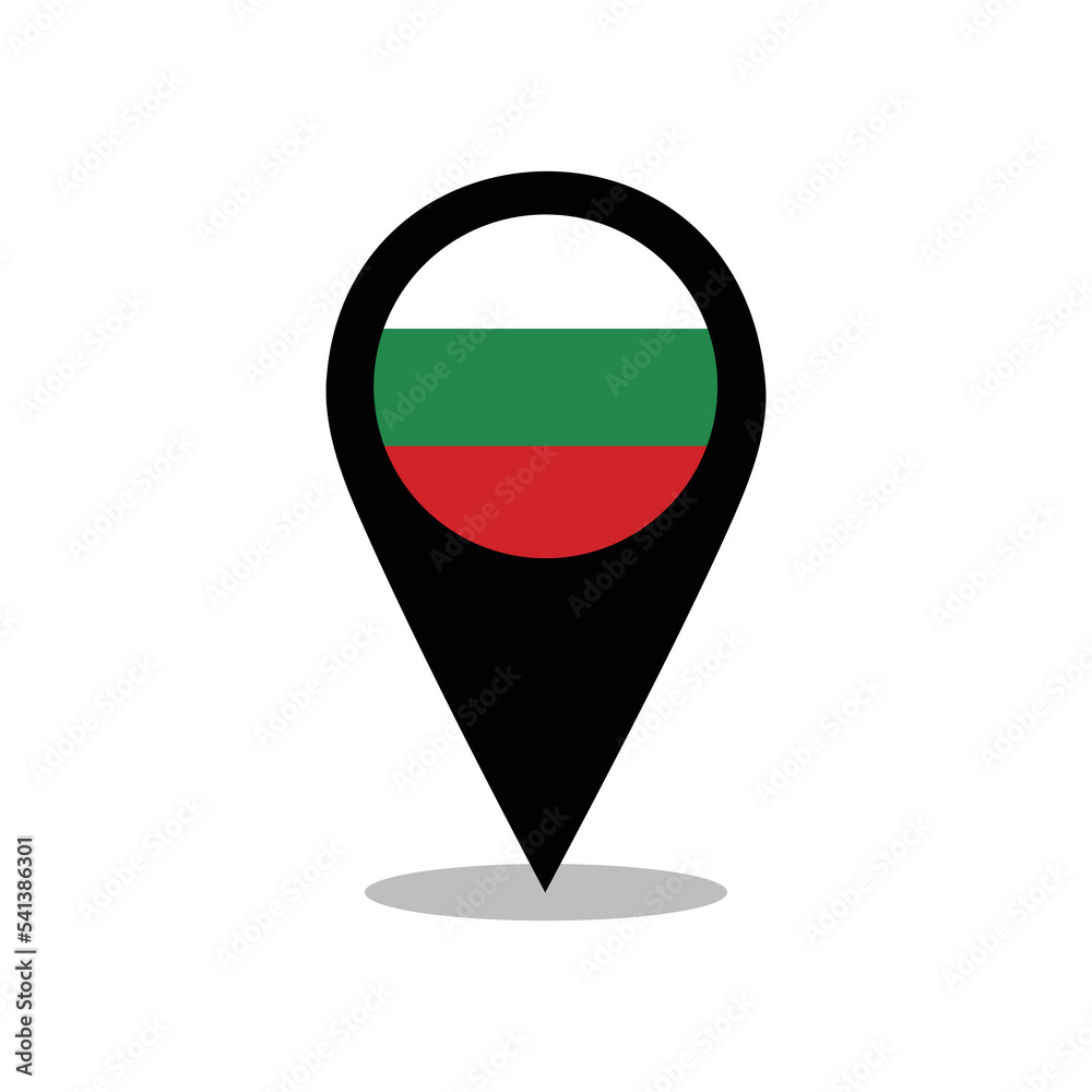 Vector illustration of Bulgarian State flag with pin design