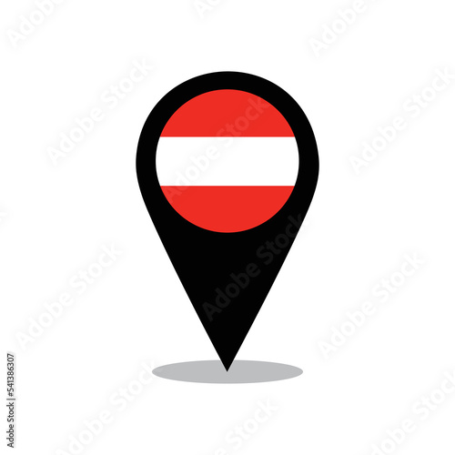 Free Download Vector illustration of Austrian State flag with pin design - GFXLoad