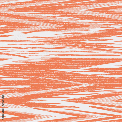 Ethnic seamless pattern. Freehand zigzag stripes print. Boho chic design background. Tribal wallpaper. Brush wavy lines. Handdrawn geometric ornament. Chevron backdrop. Indigenous image