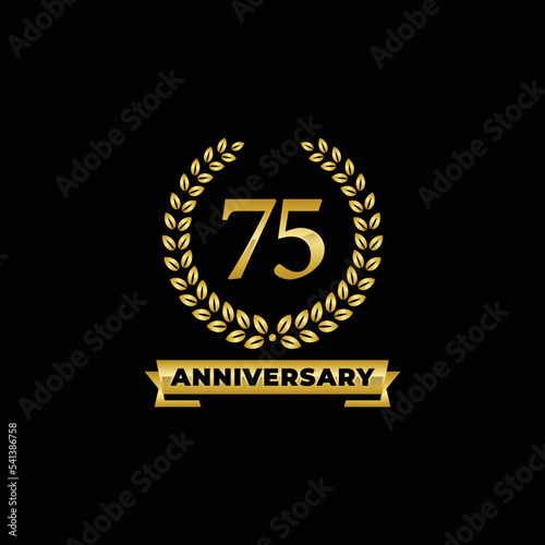 75 years anniversary celebration logo vector