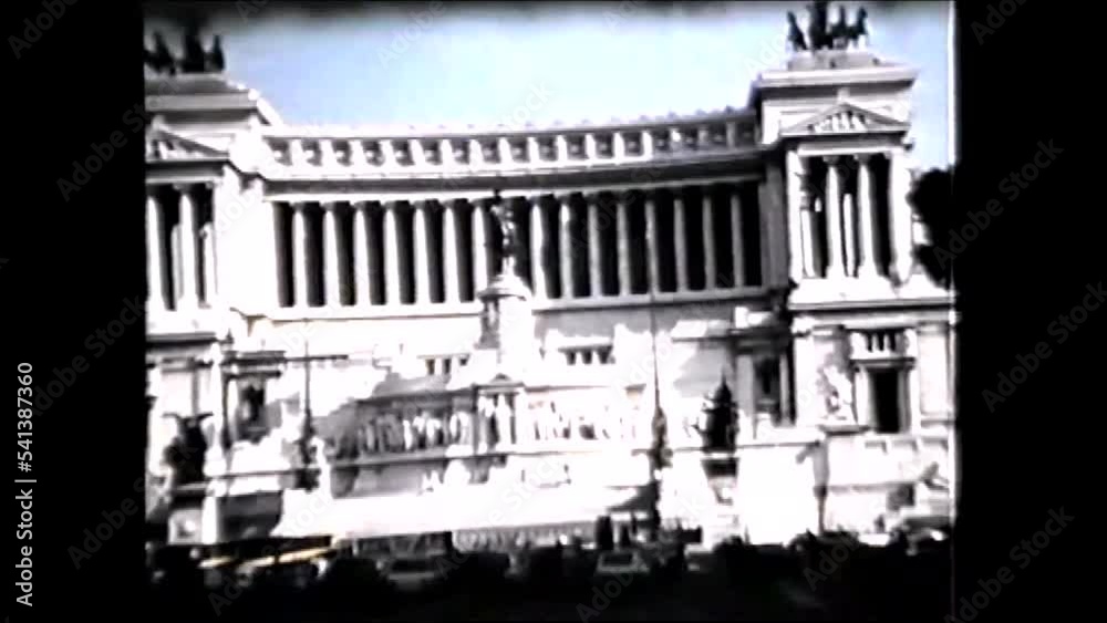 Rome Italy 1960s Altar of the Fatherland National Monument - The Victor Emmanuel II National Monument also known as Vittoriano or Altare della Patria - 1960s vintage video 8mm Rome Italy 1960s Altar of the Fatherland National Monument - The Victor Emmanuel II National Monument also known as Vittoriano or Altare della Patria - 1960s vintage video 8mm