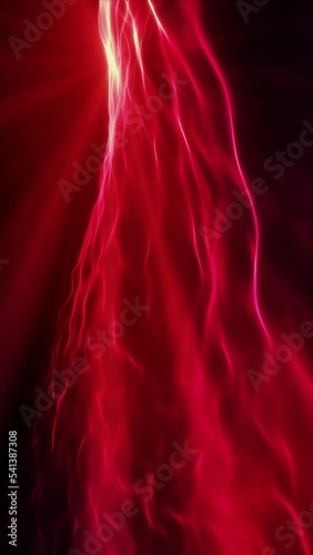 Magic cosmic waves in red  - abstract vertical video