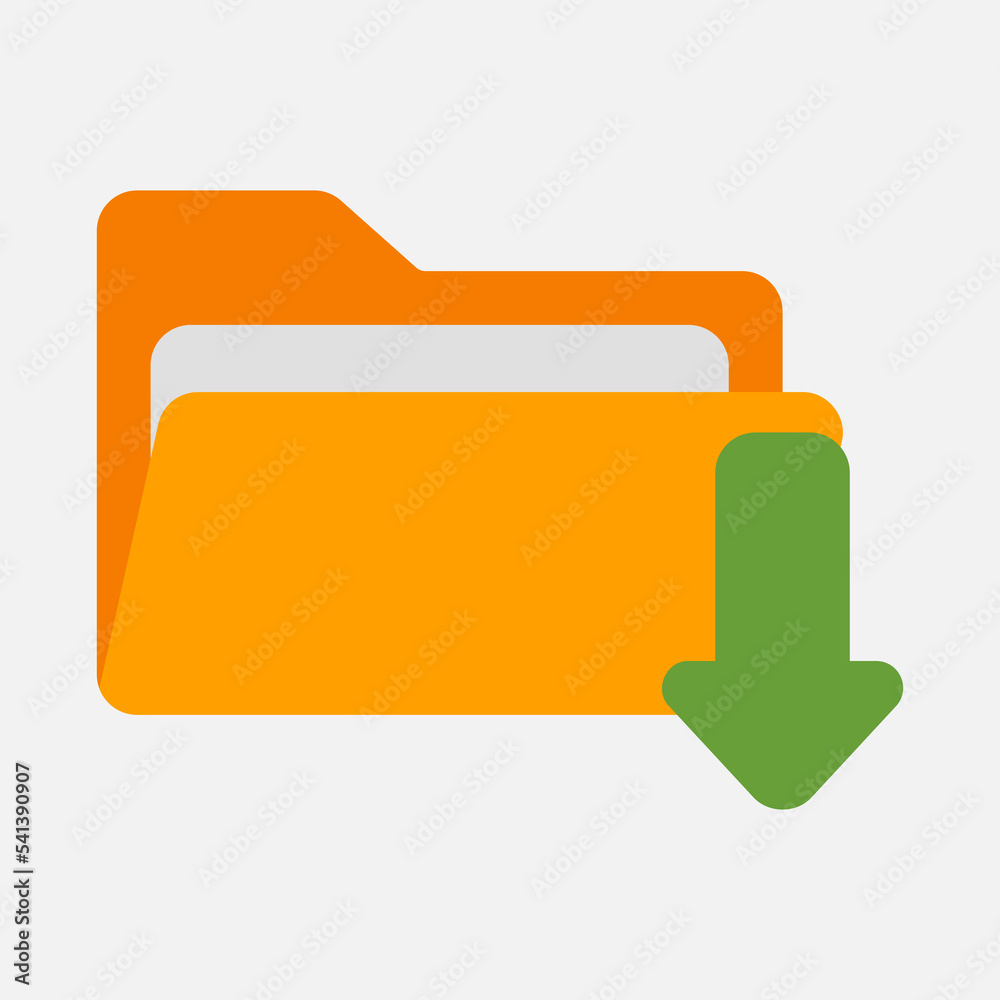 Download icon in flat style about folders, use for website mobile app presentation Download icon in flat style about folders, use for website mobile app presentation