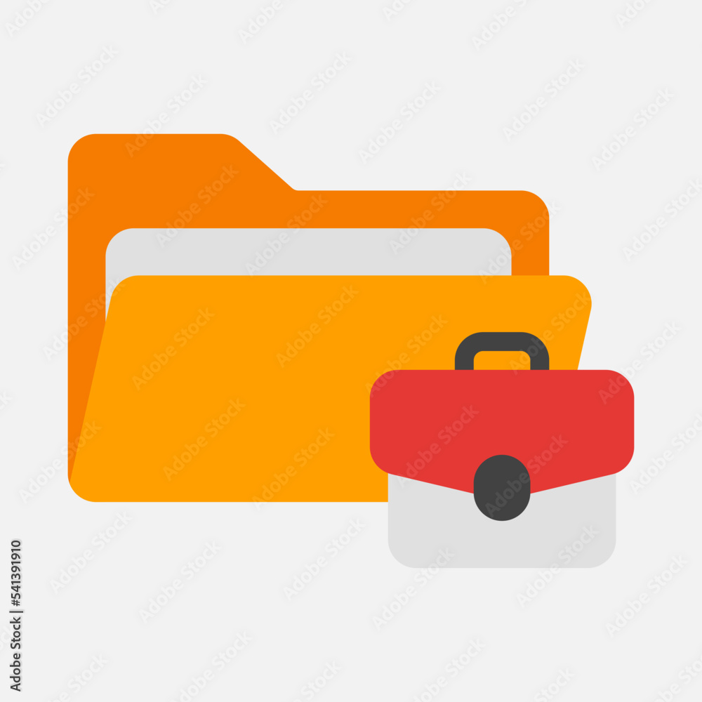 Briefcase icon in flat style about folders, use for website mobile app presentation Briefcase icon in flat style about folders, use for website mobile app presentation