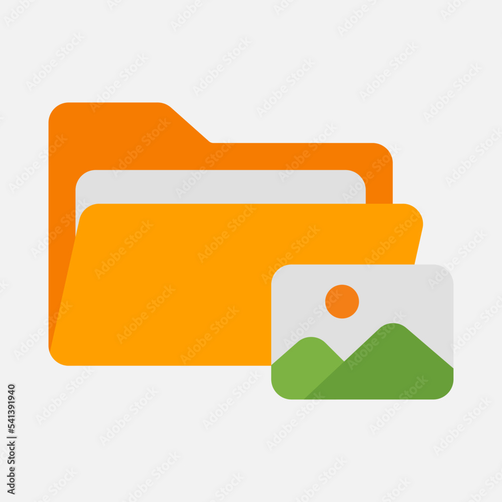 Picture icon in flat style about folders, use for website mobile app presentation Picture icon in flat style about folders, use for website mobile app presentation