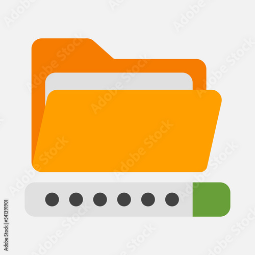 Password icon in flat style about folders, use for website mobile app presentation