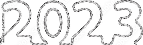 Tire Tracks . New year 2023. Car tread silhouette.