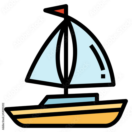 sailboat filled outline icon style