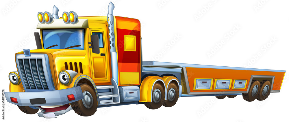 cartoon scene with tow truck car driving illustration cartoon scene with tow truck car driving illustration