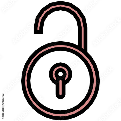Unlock Colored Line Icon
