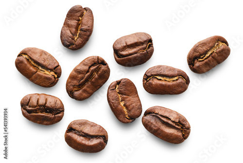 Group of roasted coffee beans
