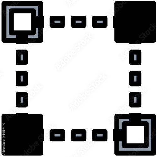 Anchor Boxes Colored Line Icon