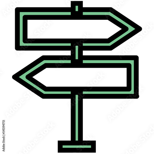 Signpost Colored Line Icon
