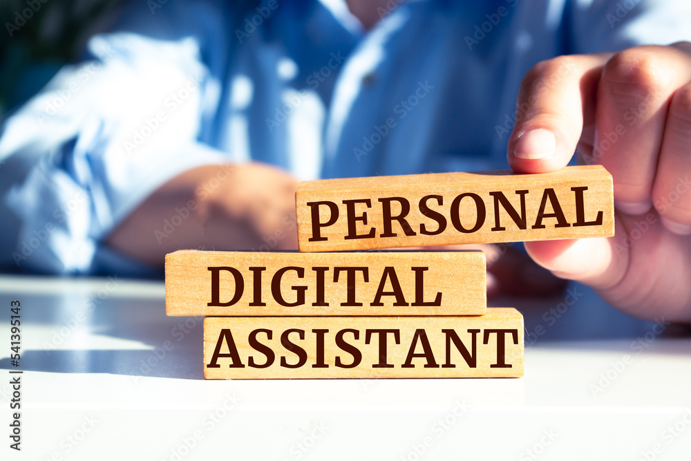 Wooden blocks with words 'Personal Digital Assistant'. Business concept. Wooden blocks with words 'Personal Digital Assistant'. Business concept.