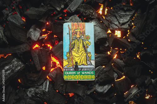 Quadro em tela Queen of wands Tarot card. Moscow, Russia MAY 15, 2022