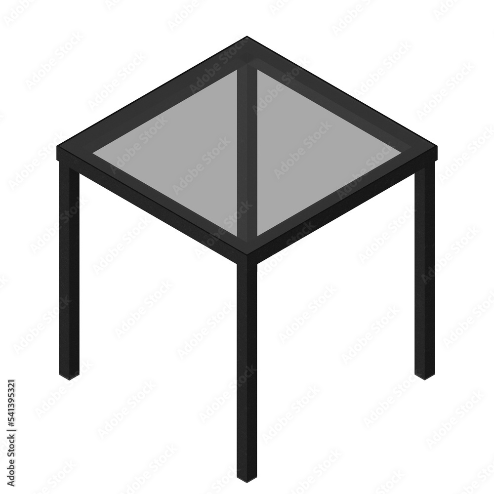 3d rendering illustration of a glass top desk 3d rendering illustration of a glass top desk