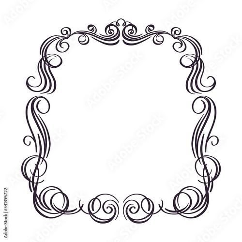 Fantasy vintage ornate border frame, gothic, victorian or baroque retro style decorative design.
