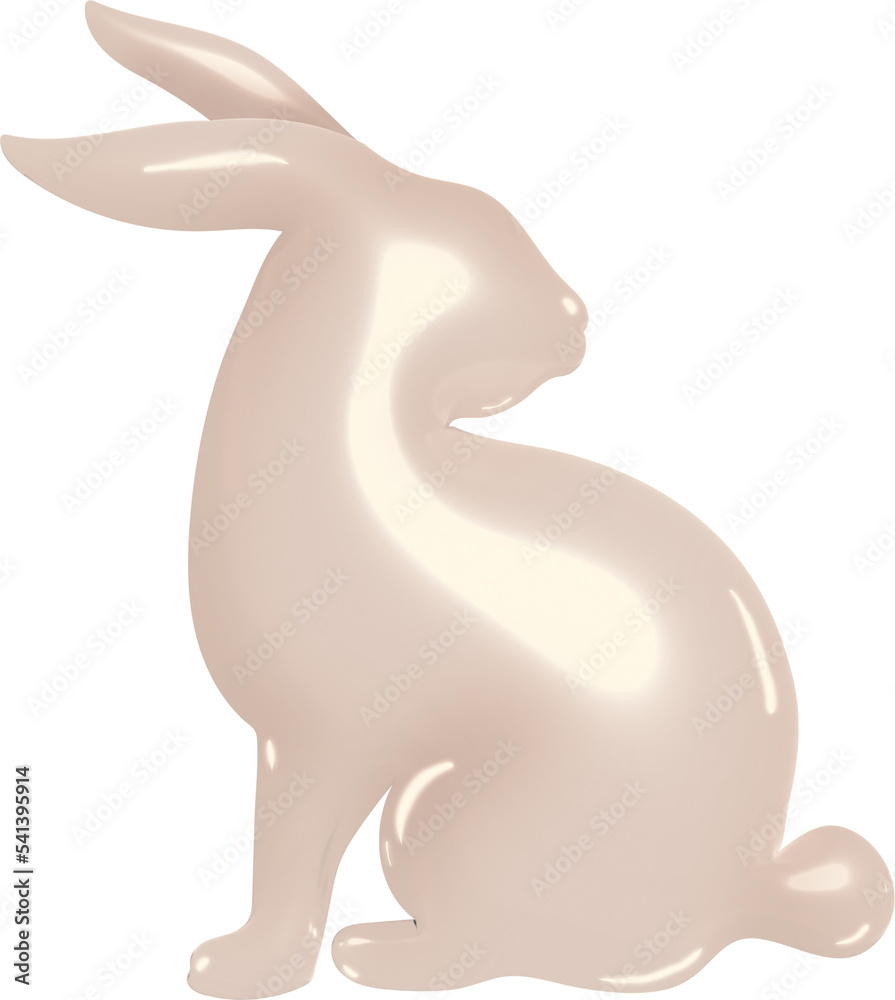 3D rabbit in luxury rose gold 3D rabbit in luxury rose gold