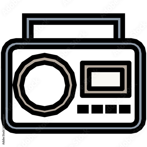 Boombox Colored Line Icon