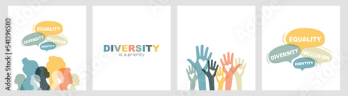 Diversity, Equality, Inclusion and Identity card set.