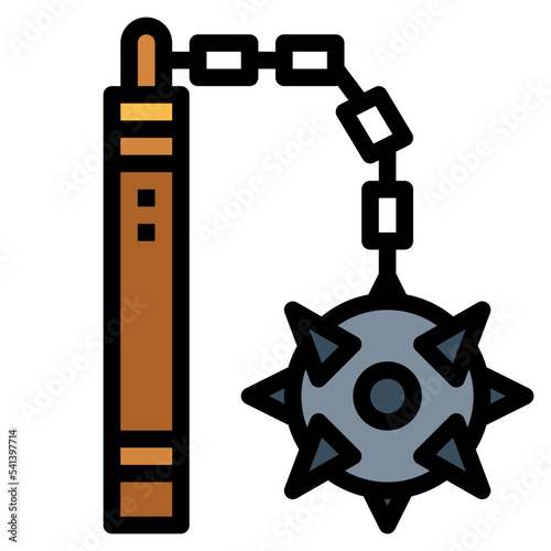 flail filled outline icon style