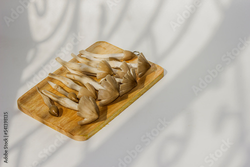 mushroom , boiled mushrooms in a cup on white background. photo