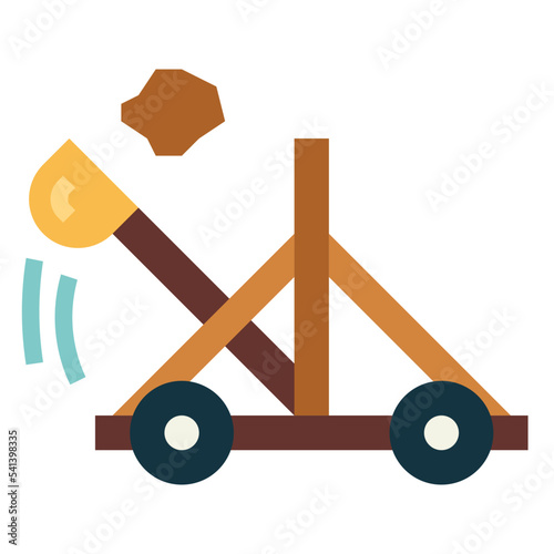 Canvas Print catapult flat icon style