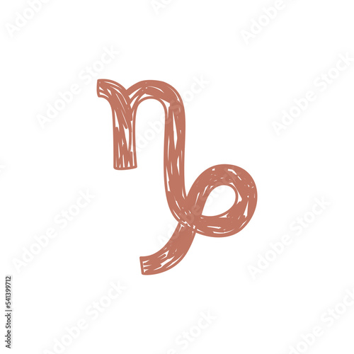 Zodiac sign. Capricorn horoscope symbol. Pencil drawing