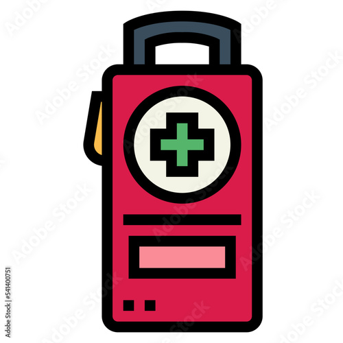 first aid kit filled outline icon style