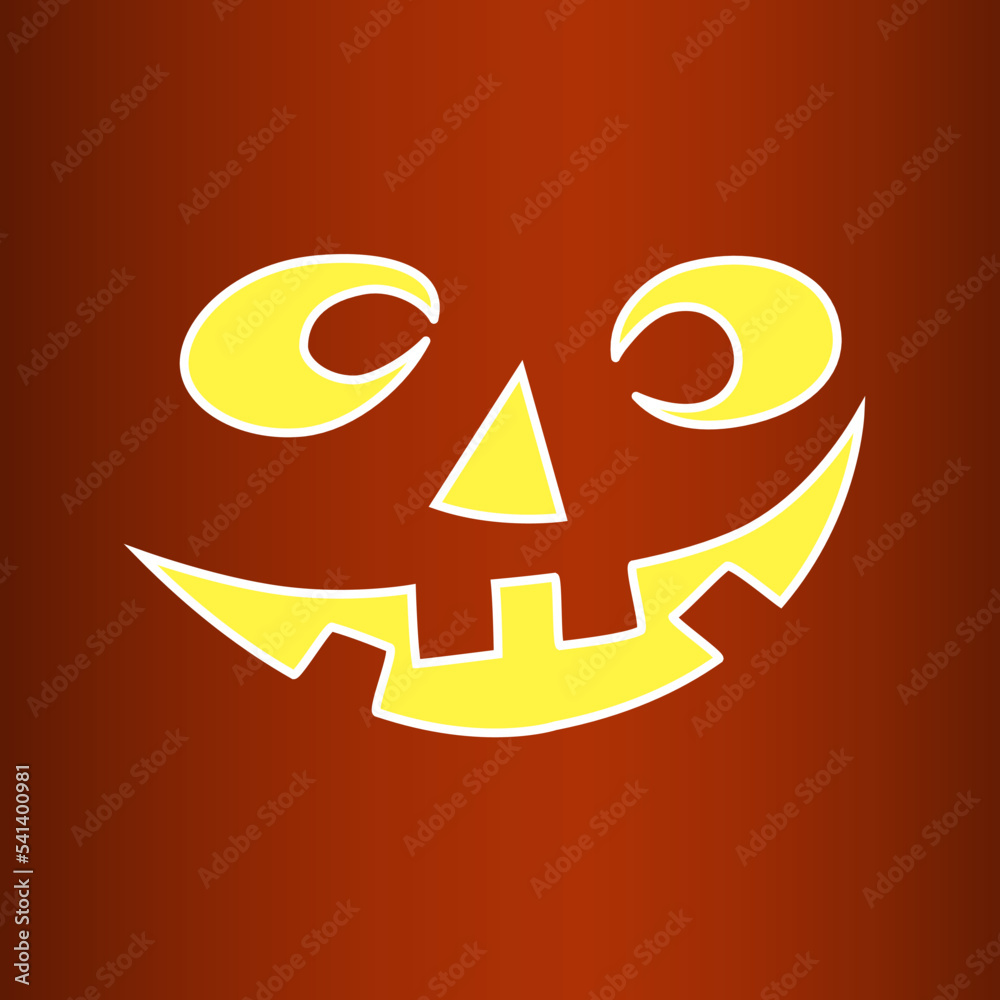 Halloween yellow pumpkin face. Vector illustration. Halloween yellow pumpkin face. Vector illustration.
