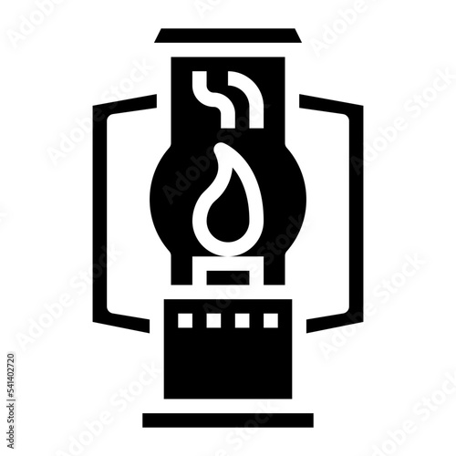 kerosene lamp glyph icon style