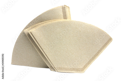 coffee filter paper isolaye on white
