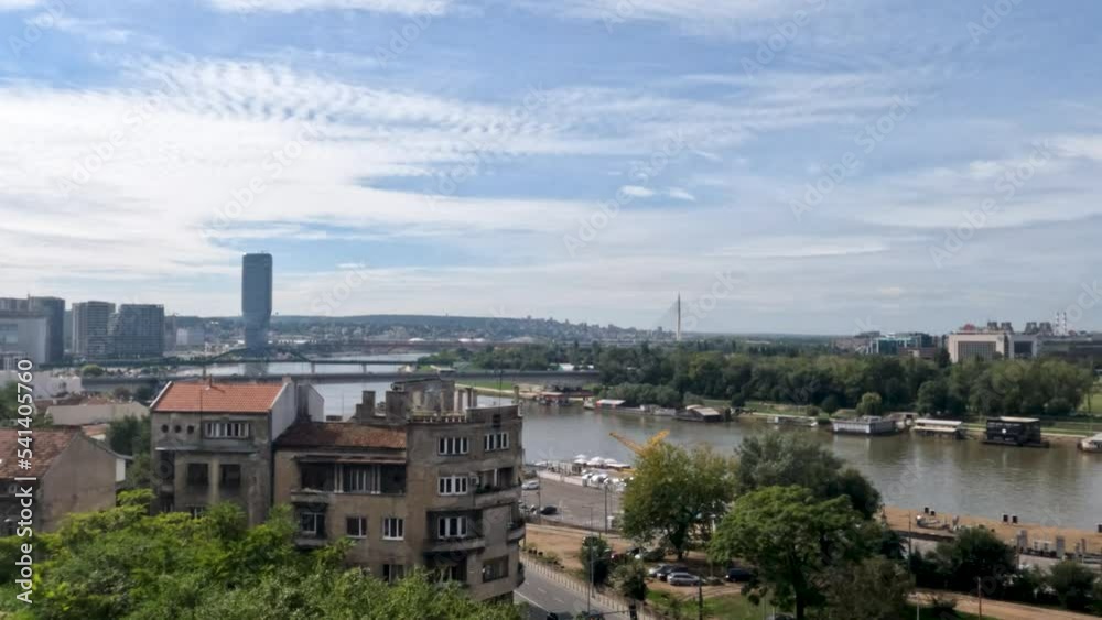 Panoramic day cityscape view of Belgrade riverside, the capital city of Serbia, Europe. Travel destination. Panoramic day cityscape view of Belgrade riverside, the capital city of Serbia, Europe. Travel destination.