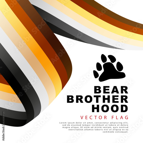 Ribbon in the form of the flag of the bear brotherhood. Sexual identification. Gay bear. Colorful logo of one of the LGBT flags. Vector illustration