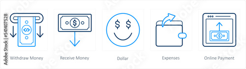 withdraw money, receive money