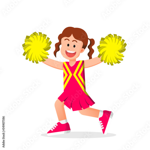 a cute little girl doing cheerleading motion