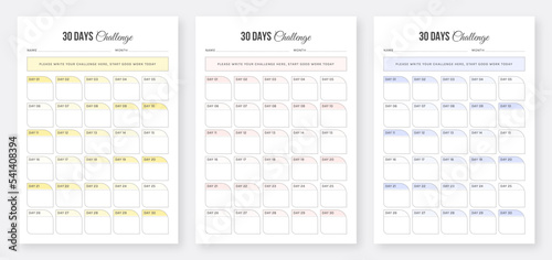 30 Day Challenge Tracker Template Set. 30 Day Habit Tracker Template. Printable Challenge Tracker. 30 Days Challenge Planner. Minimalist planner template set. Organizer & Schedule Planner. photo