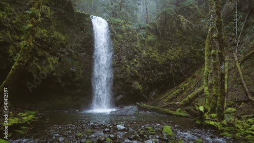 A hidden waterfall in the Gifford Pinchot National Forest, located in Washington State photo