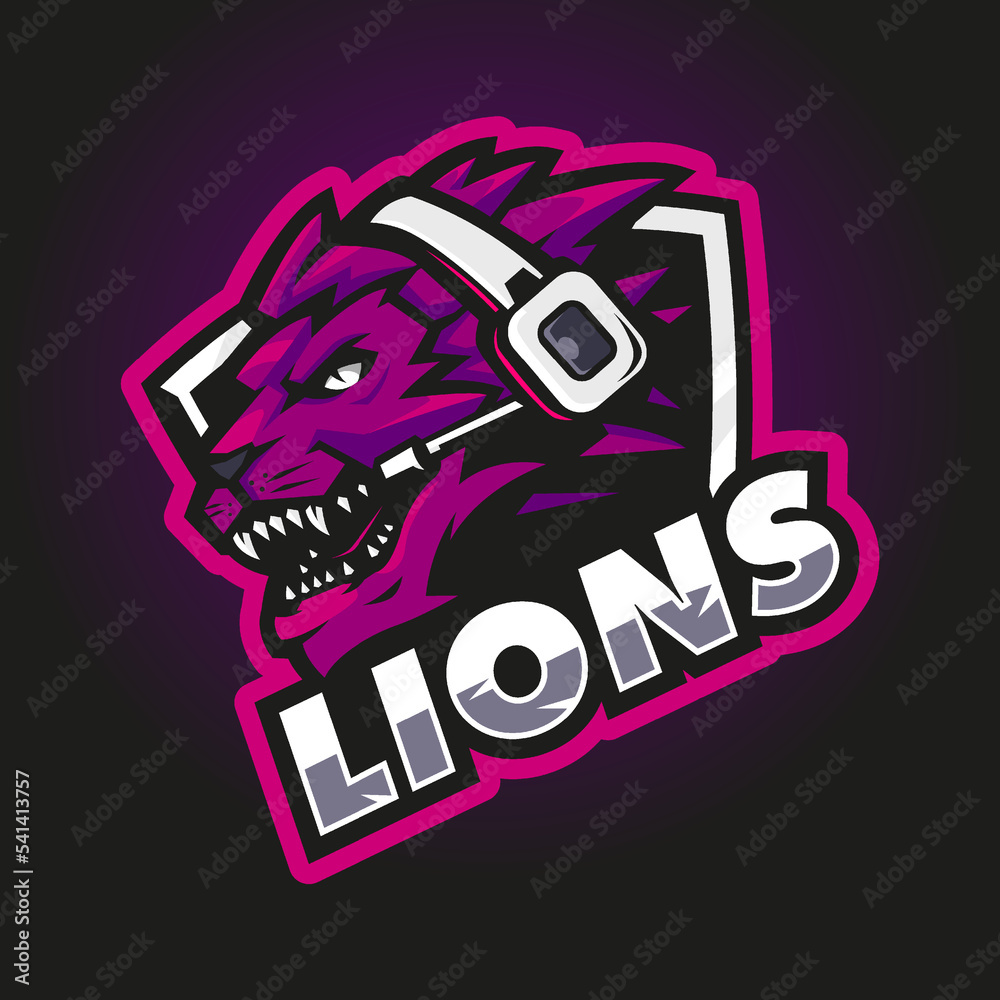 Lion esport mascot logo design illustration vector Lion esport mascot logo design illustration vector