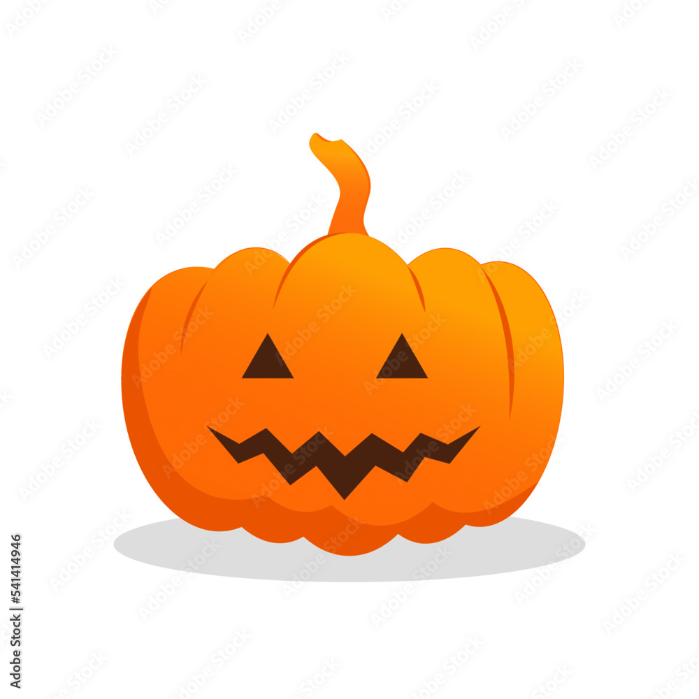 Halloween pumpkin isolated on white background. Flat style vector Halloween pumpkin isolated on white background. Flat style vector