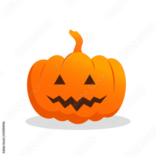 Halloween pumpkin isolated on white background. Flat style vector