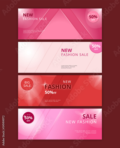 Fashion sale banner template background Free Vector