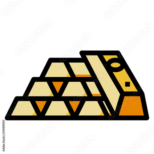 gold bars filled color line