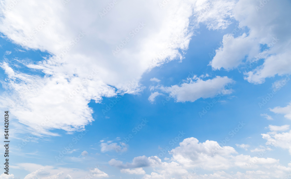 Panoramic view of clear blue sky and clouds, clouds with background.