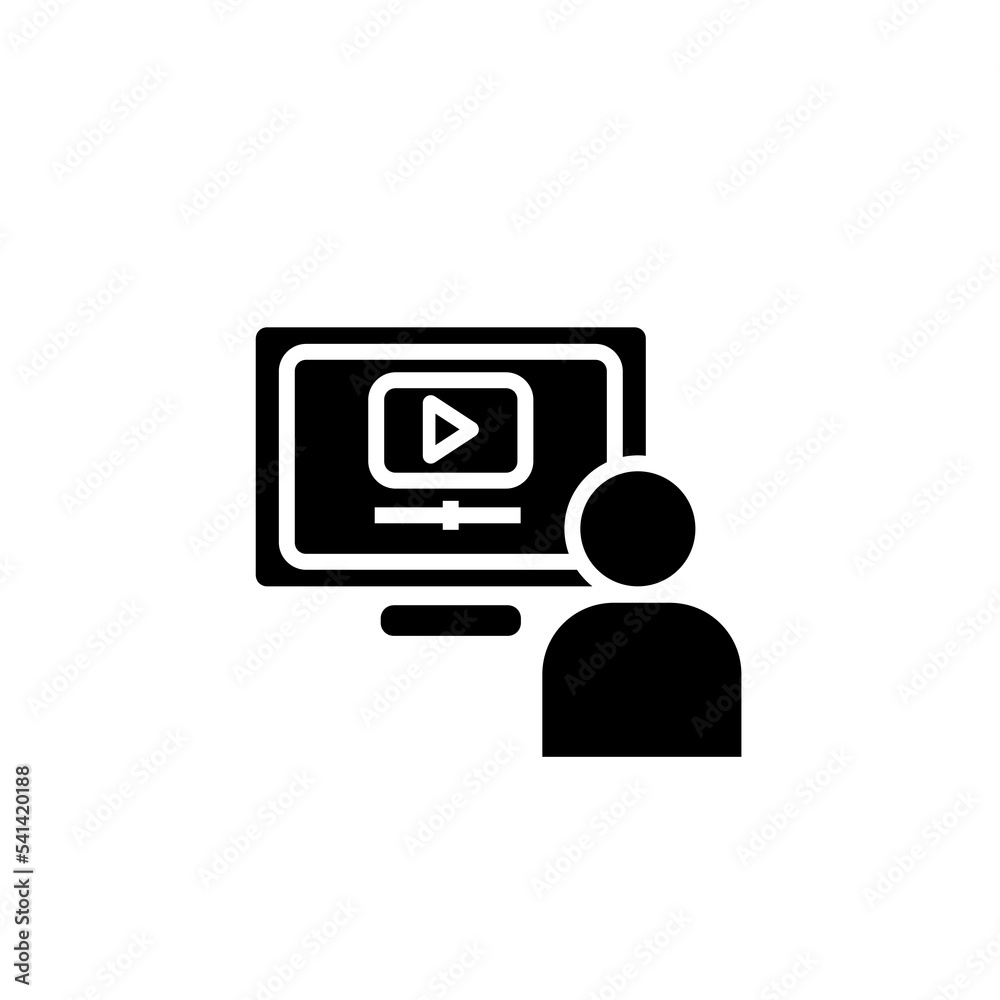 Online Education Silhouette Icon Online Education Silhouette Icon