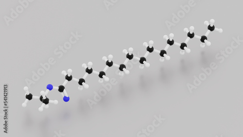 Isopropyl palmitate molecule 3d illustration. Visualization of isopropyl palmitate model photo