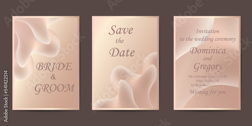 Set of templates for invitations, cards and covers. Vector image of abstract shapes in soft pastel colors, eps